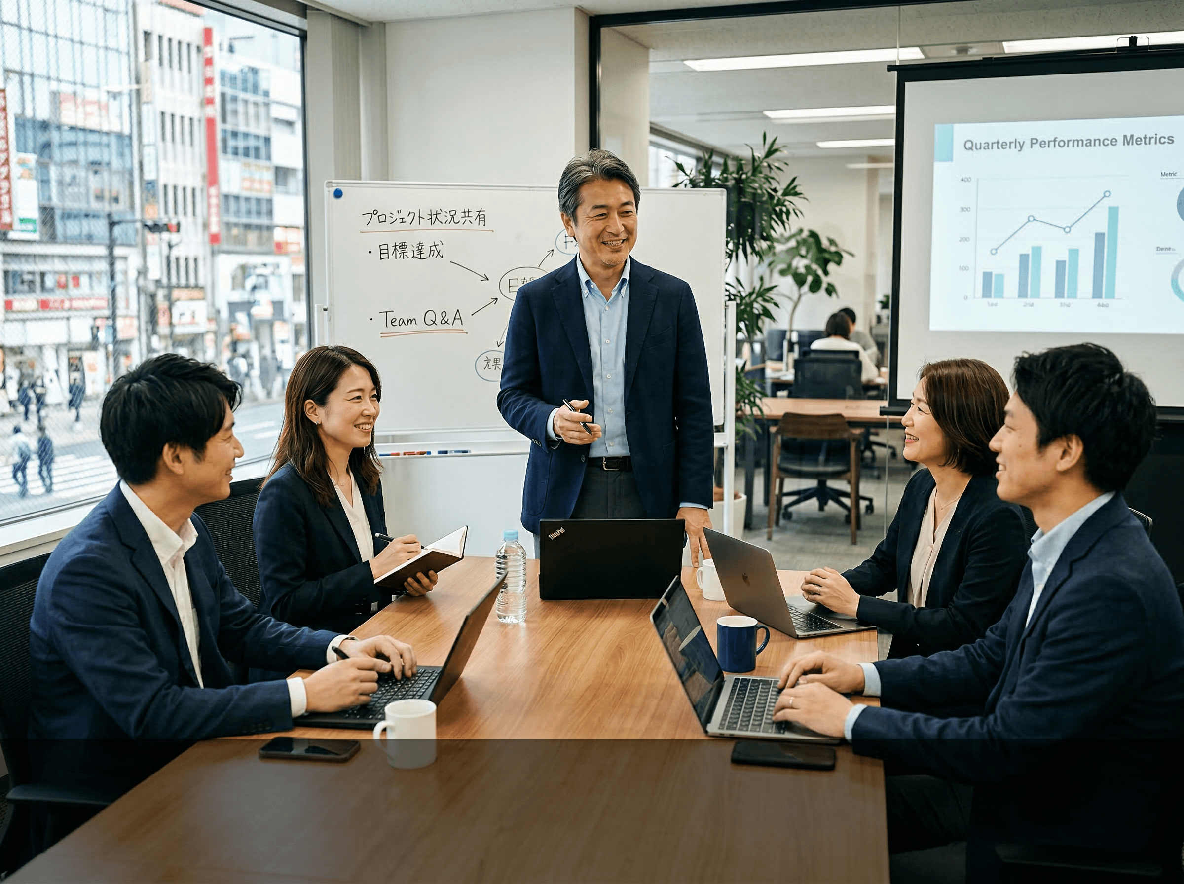 異業種の参加者同士がチームディスカッションしている様子